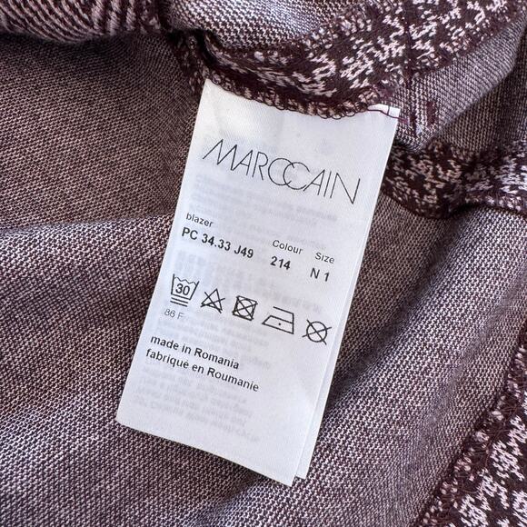 Marc Cain Houndstooth Herringbone Button Up Lace Blazer Small NWOT - Picture 9 of 16